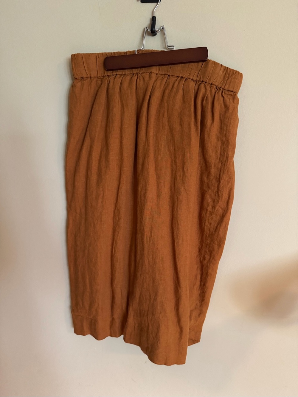 J. Crew Rust Orange Linen Pencil Skirt